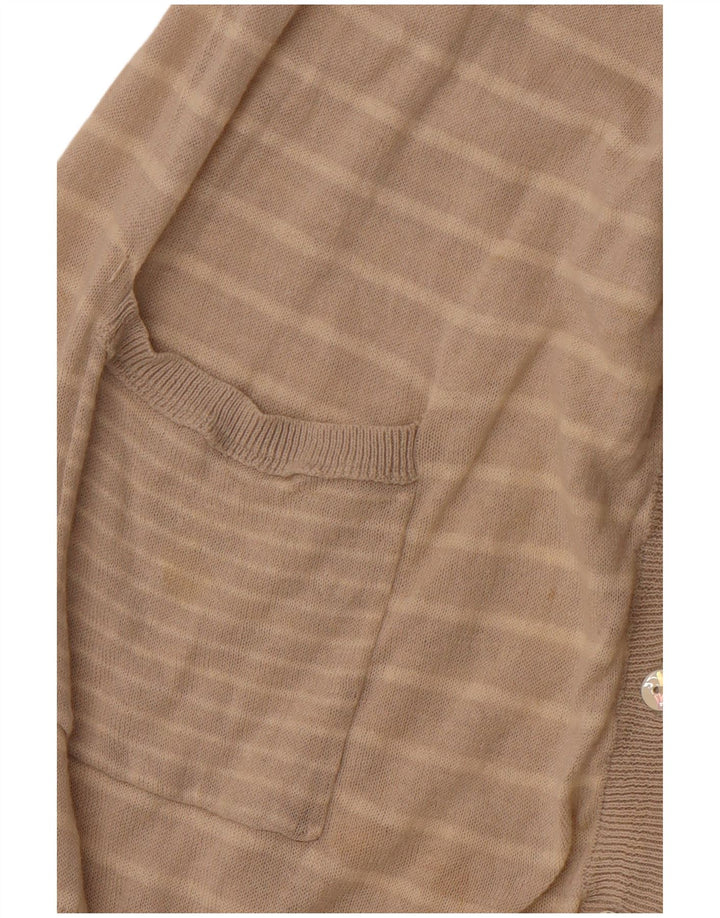 WHITE STUFF Pulover cardigan pentru femei UK 14 In mare cu dungi bej