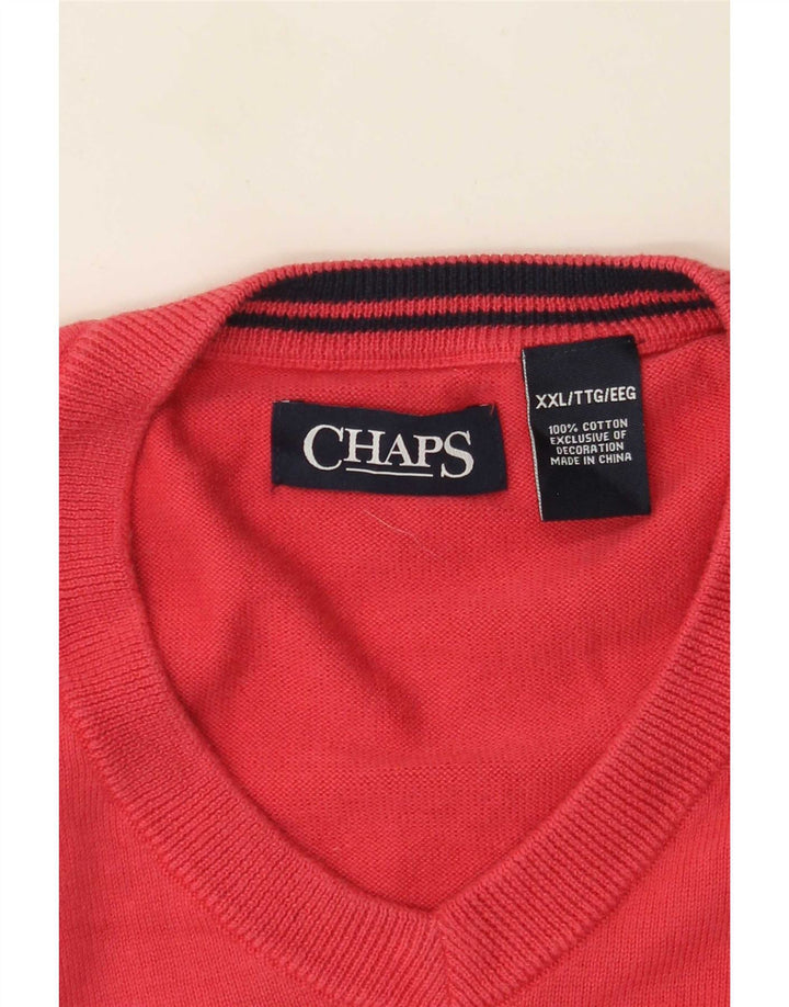 Chaps Mens Vest Tank Top 2XL Pink Bumbac