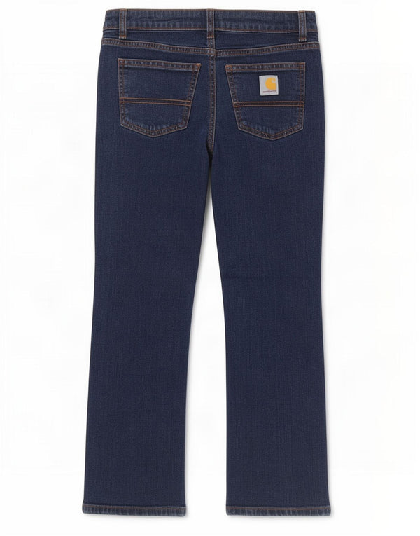 Blugi drepti pentru fete Carhartt 9-10 ani W24 L23 bleumarin bumbac