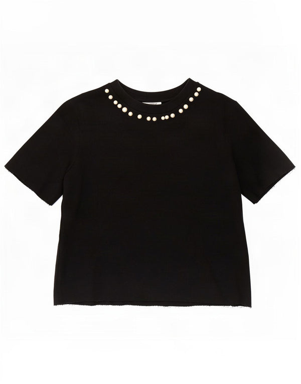 Bluză pentru femei Zara UK 10 mic bumbac negru