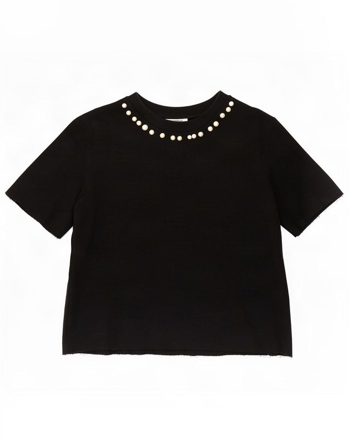 Bluză pentru femei Zara UK 10 mic bumbac negru