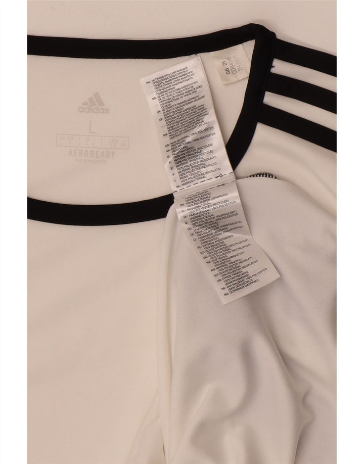 Tricou pentru bărbați Adidas Aeroready Top mare, alb, poliester color bloc