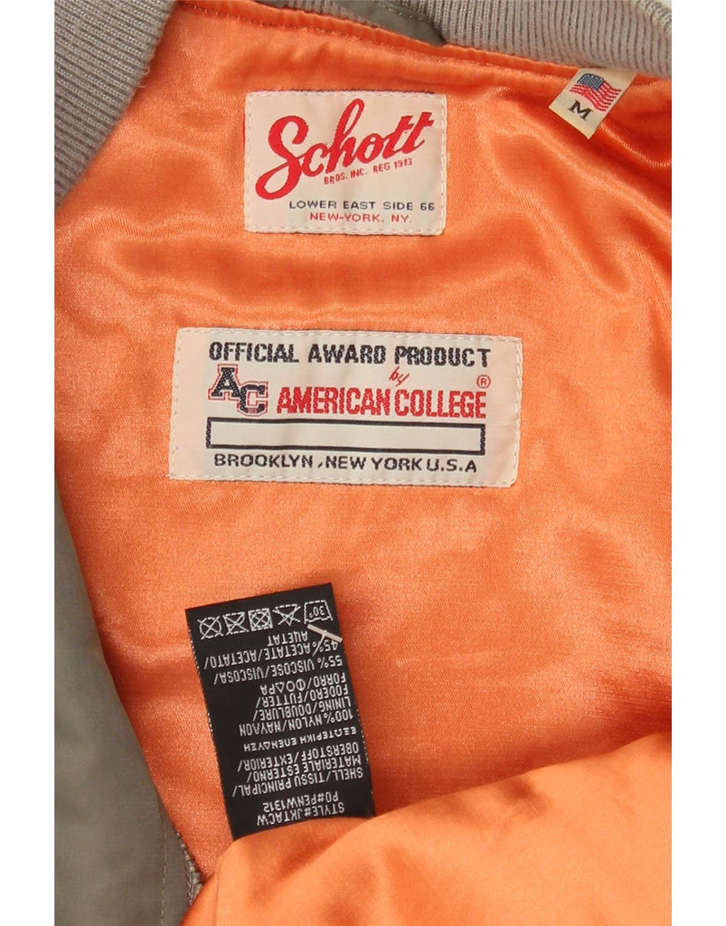 SCHOTT Womens Bomber Jacket UK 12 Medium Green Nylon Vintage Schott and Second-Hand Schott from Messina Hembry 