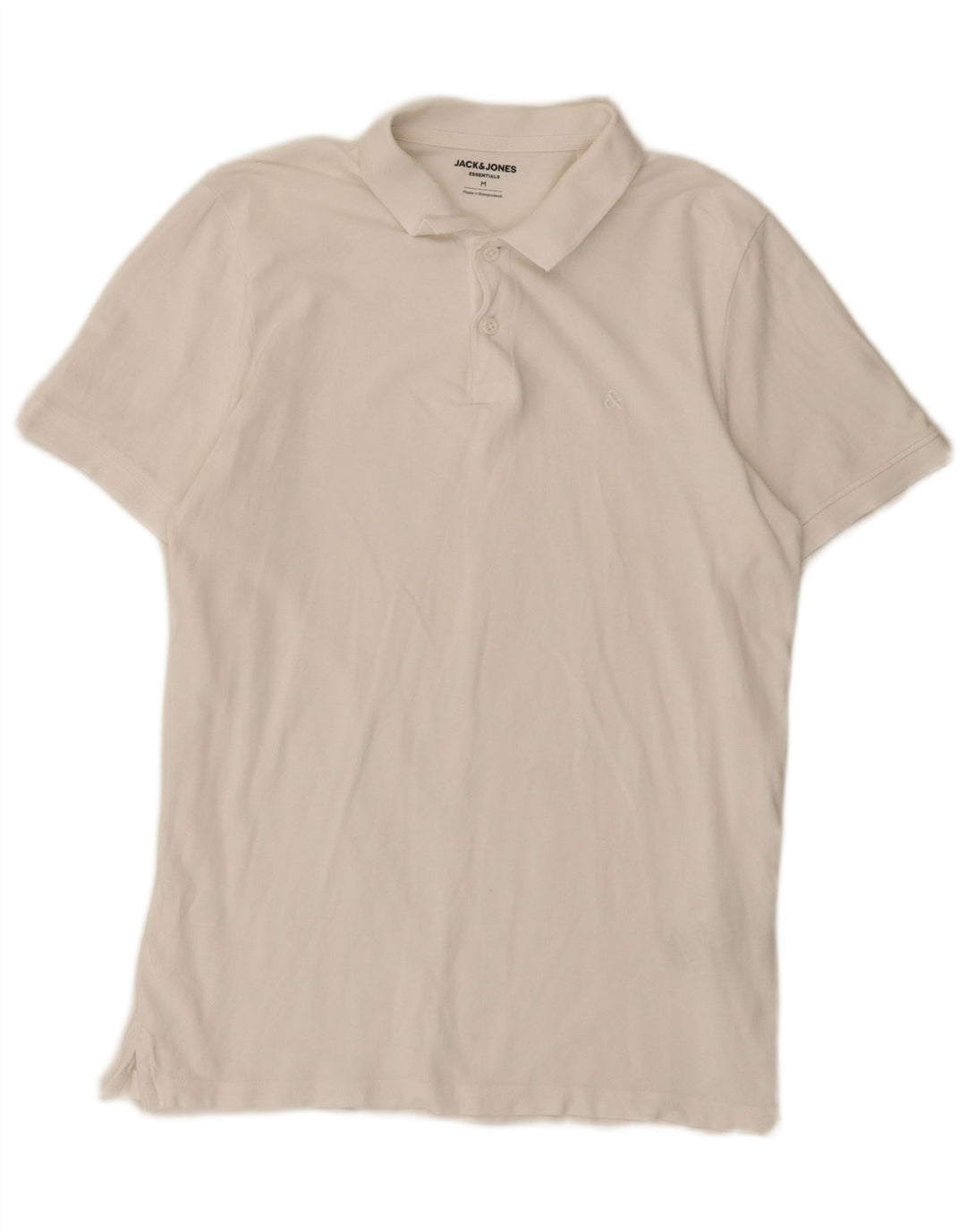 Cămașă polo Jack & Jones pentru bărbați, bumbac alb mediu