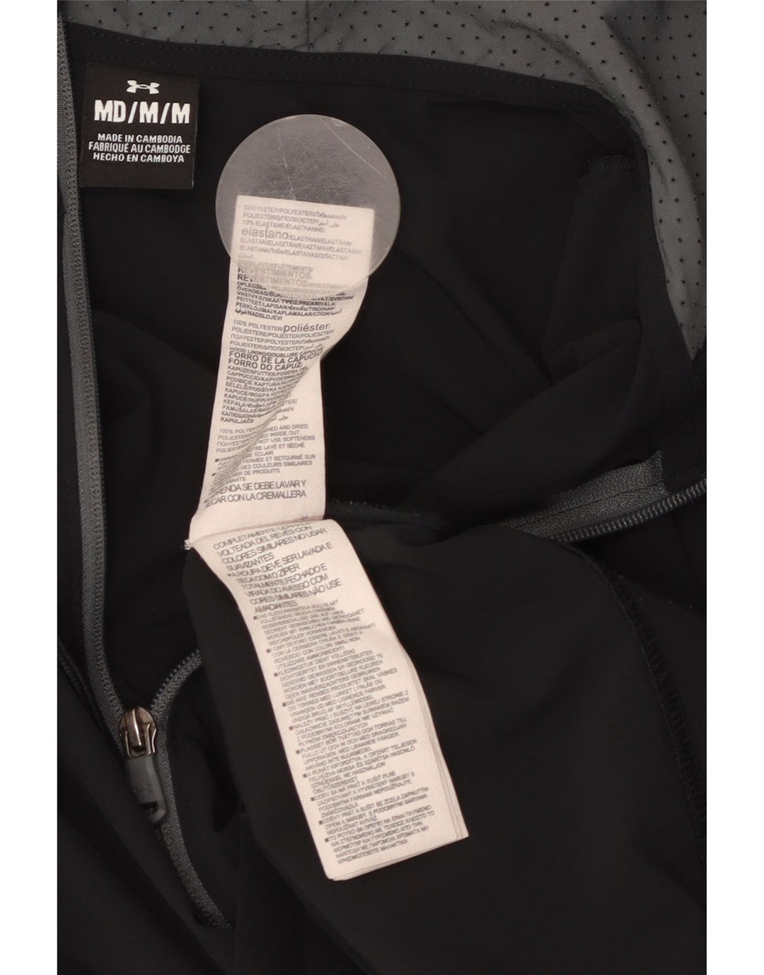 Jachetă de trening cu glugă pentru bărbați UNDER ARMOUR, mediu negru, color block