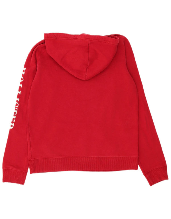 Pulover cu glugă supradimensionat pentru femei Hollister UK 16 Bumbac roșu mic