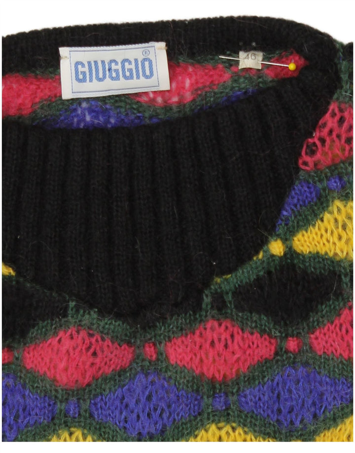 Pulover Vintage pentru damă cu gât de barcă IT 46 mare, multicolor, geometric