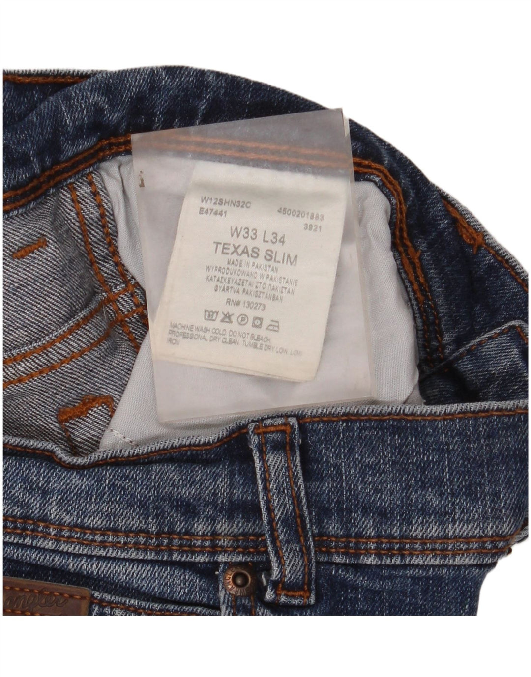 Blugi pentru bărbați Texas Slim Wrangler W33 L34 Bumbac albastru