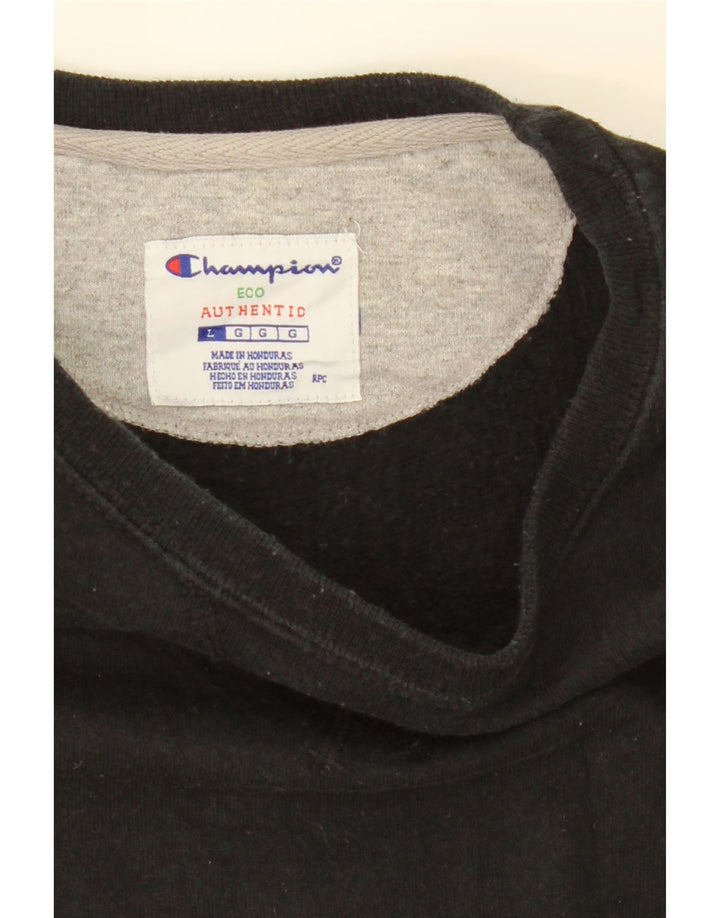 CHAMPION Womens Sweatshirt Jumper UK 16 Large Black Cotton Vintage Champion and Second-Hand Champion from Messina Hembry 