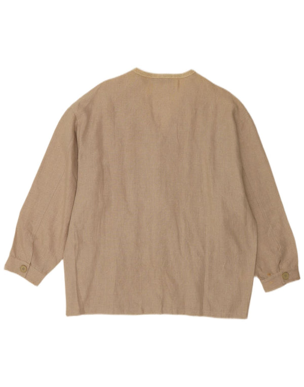 Pulover Cardigan pentru bărbați Umberto Vallati, bumbac cu dungi mari, bej