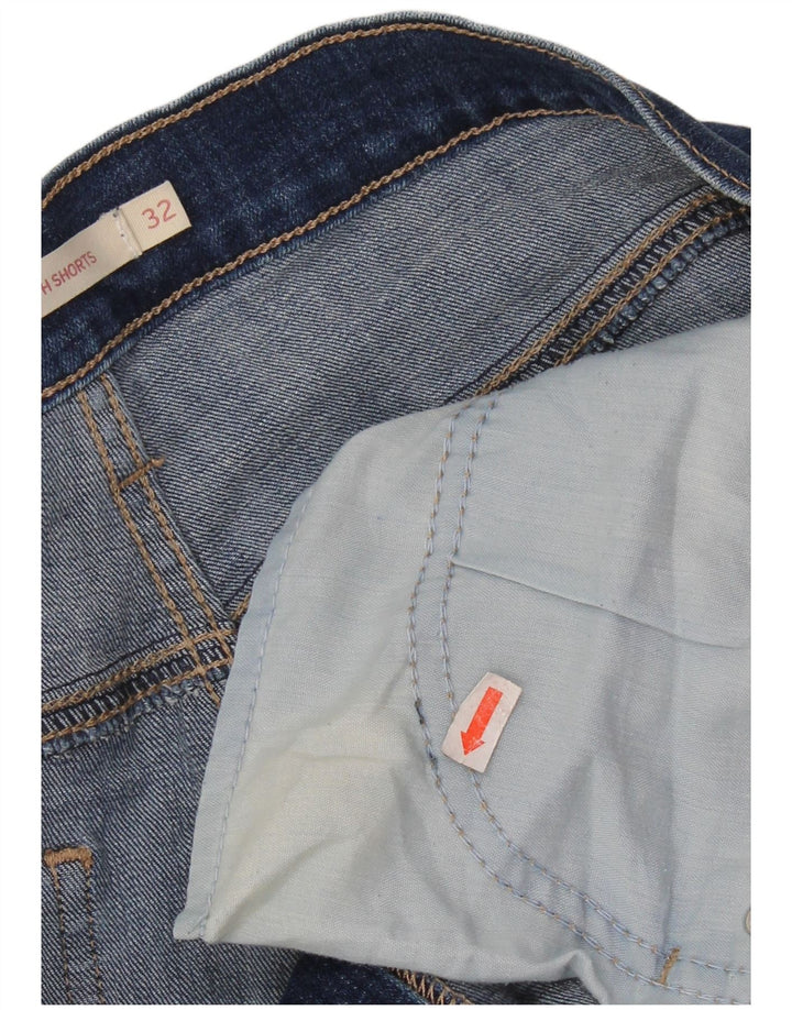 Pantaloni scurți din blugi pentru femei LEVI'S W32, bumbac albastru mare