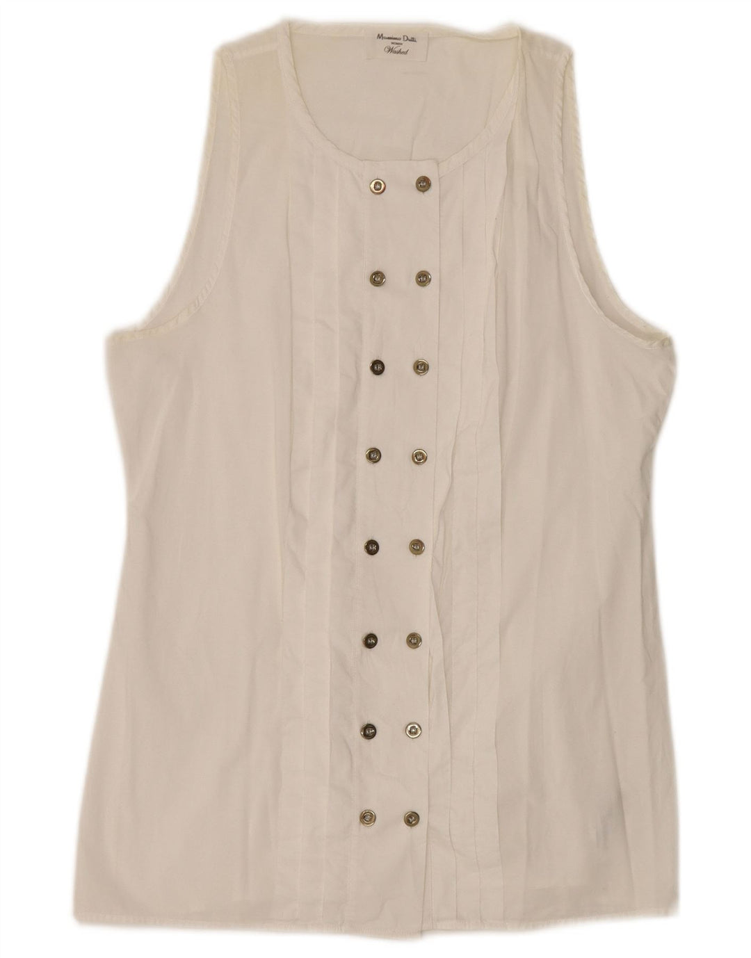 Bluză Massimo Dutti pentru damă, bluză dublu, EU 34, 2XS, bumbac alb