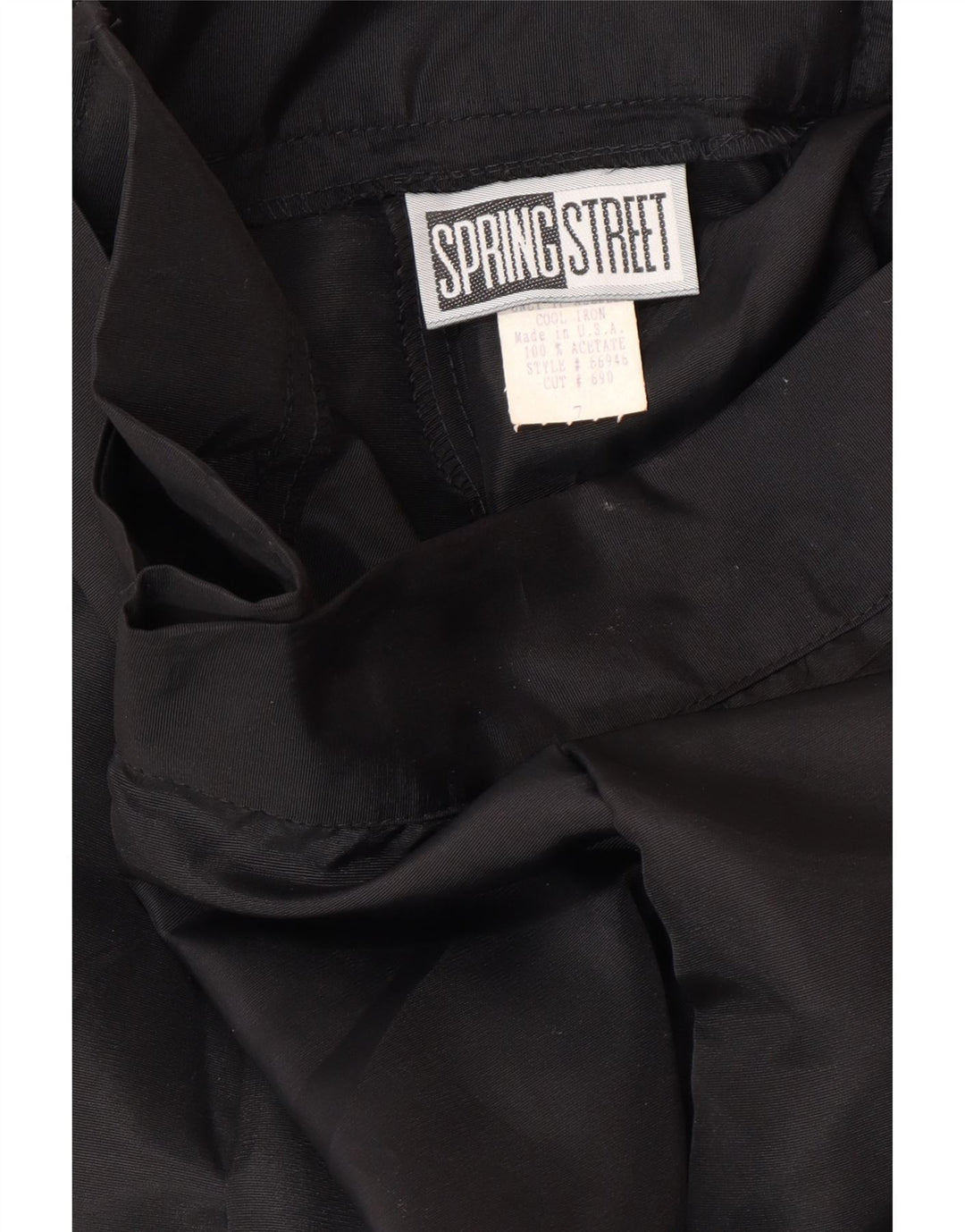 Fusta Maxi Vintage pentru femeie cu talie înaltă W26 Acetat negru mic