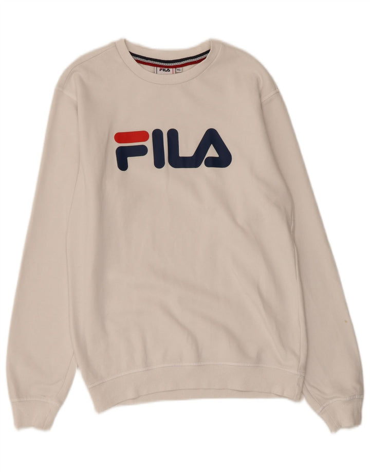 Pulover cu grafic pentru bărbați FILA XS Bumbac alb