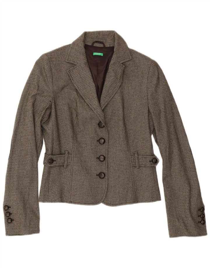 Costum 2 piese Benetton pentru femei IT 44 Medium W32 L31 Green Houndstooth