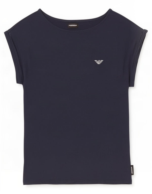 Tricou pentru femei Emporio Armani Top UK 14 mare, bleumarin, viscoză