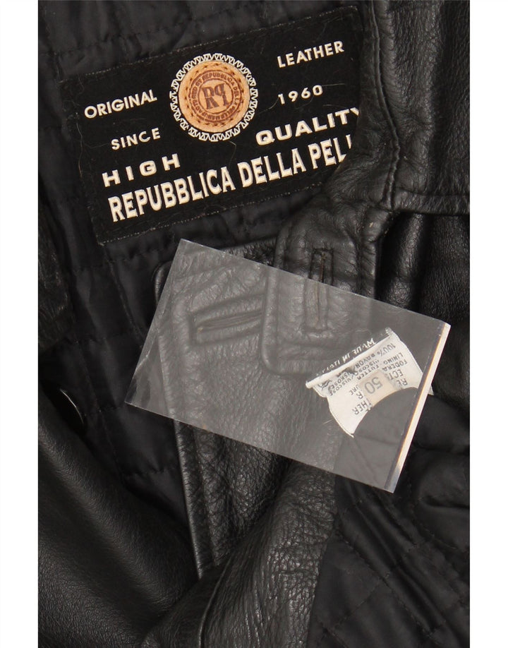 Jachetă de piele pentru bărbați VINTAGE IT 50, mare, neagră