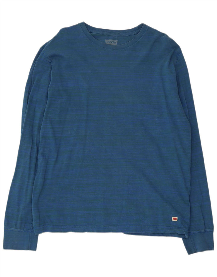 Top pentru bărbați Levi's cu mânecă lungă, mare, albastru, bumbac cu dungi