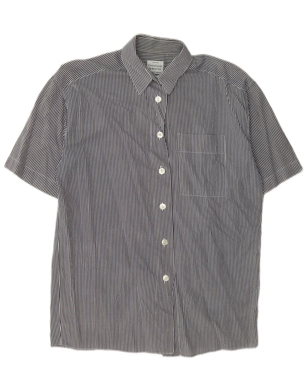 Benetton Femei Regular Fit Shirt IT 44 Medium Bluemarin Blue Pinstripe Bumbac