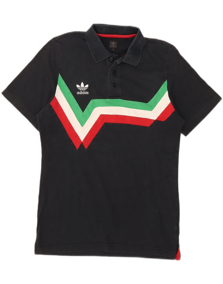 Cămașă polo ADIDAS pentru bărbați, bumbac negru, bloc de culoare