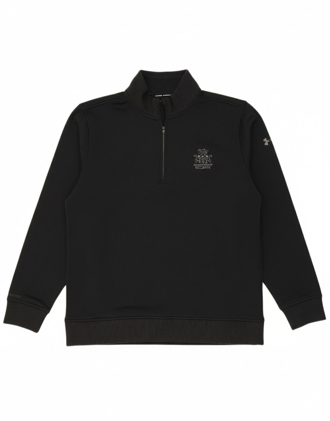 UNDER ARMOUR Mens Zip Neck Sweatshirt Jumper Medium Black