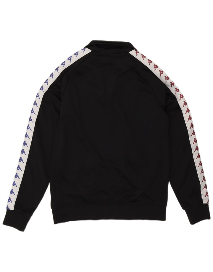 Jachetă de trening grafică pentru bărbați Kappa, negru mediu, poliester bloc de culoare