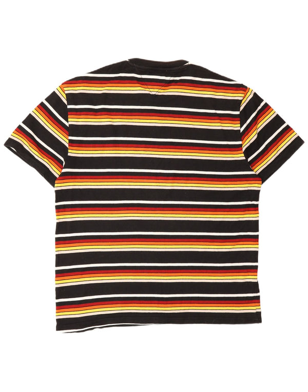 Tommy Hilfiger Mens T-Shirt Top Large Multicoloured Striped Cotton