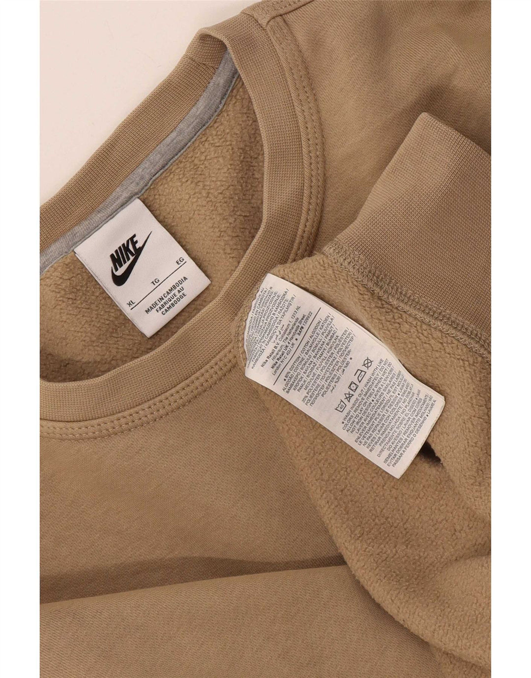 Hanorac pentru bărbați Nike, cu formă regulată, XL, bumbac, bej