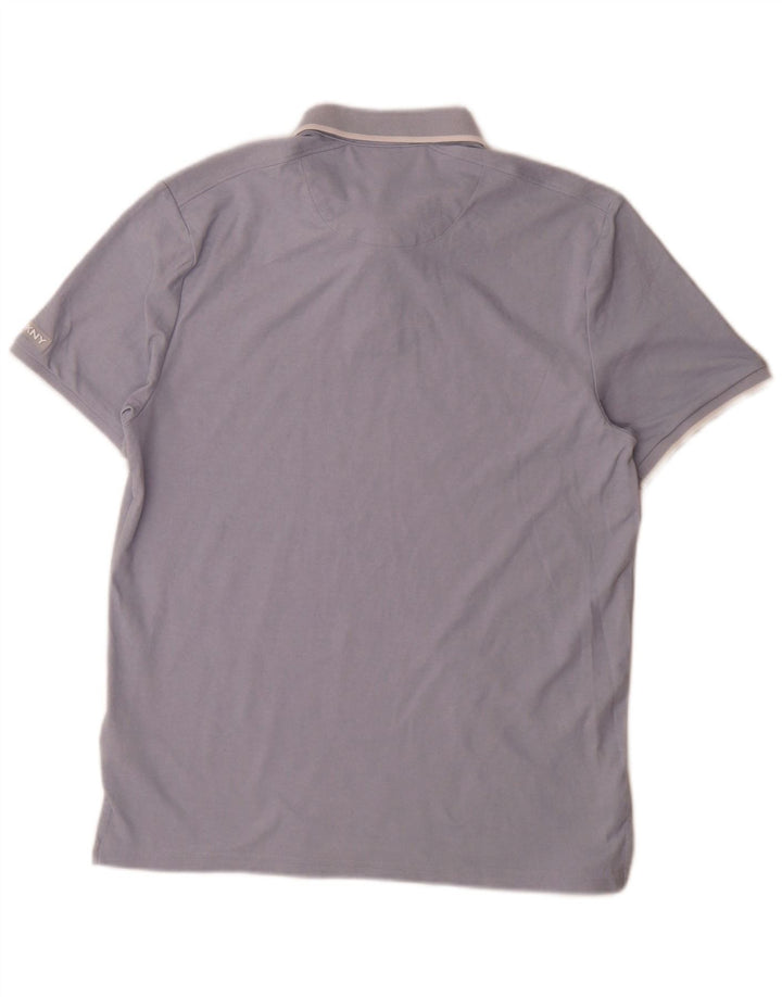 Tricou polo pentru bărbați Dkny, bumbac albastru mediu