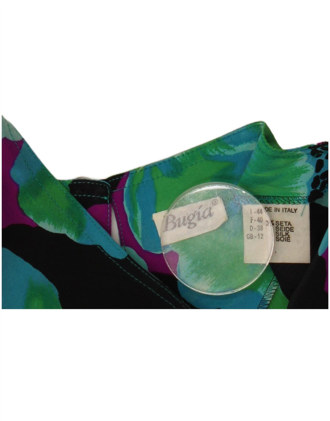 VINTAGE Rochie Schimbă pentru Femei UK 12 Medium Multicolor Floral Silk