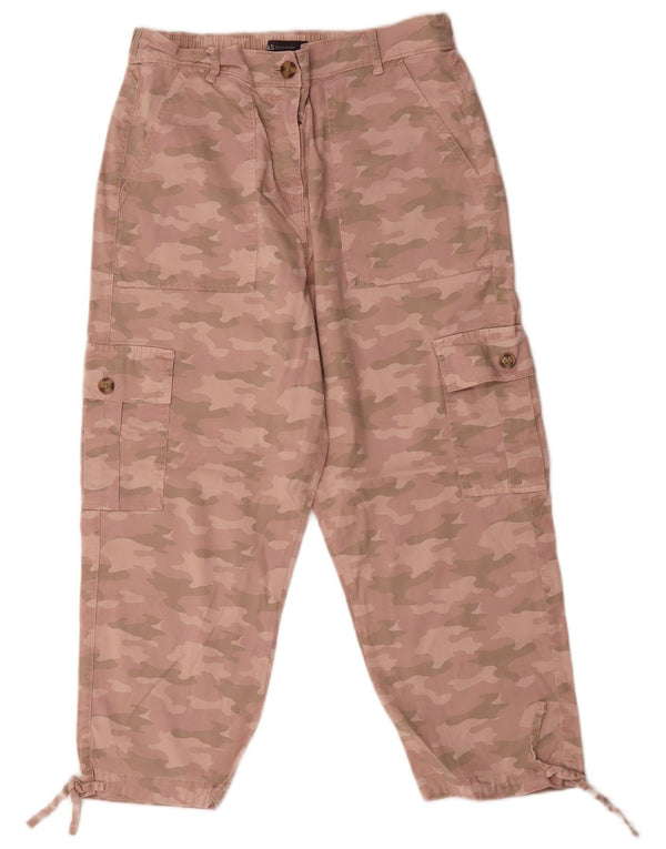 Marks & Spencer Pantaloni cargo cu talie înaltă pentru femei UK 12 Medium W30 L22 Roz