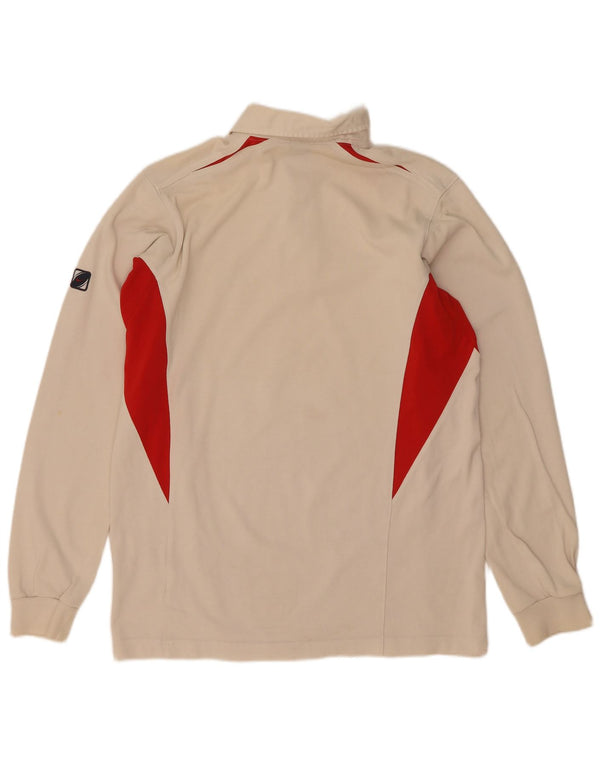 Tricou polo cu mânecă lungă cu grafică Nike pentru bărbați Marea Britanie 39/41, mediu alb, bloc de culoare
