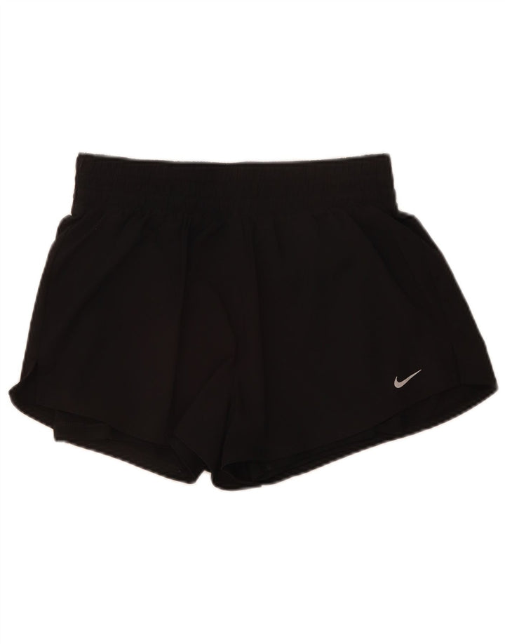 Pantaloni scurți sport Nike Dri Fit pentru femei UK 12 Poliester mediu negru