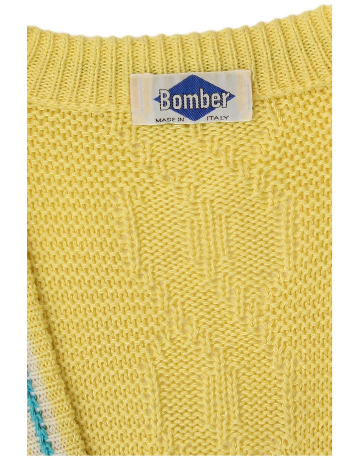 Cardigan Vintage pentru bărbați, galben mediu