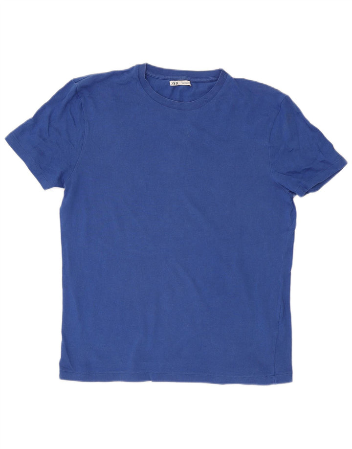 Tricou pentru bărbați Zara Top Mare Bumbac Albastru