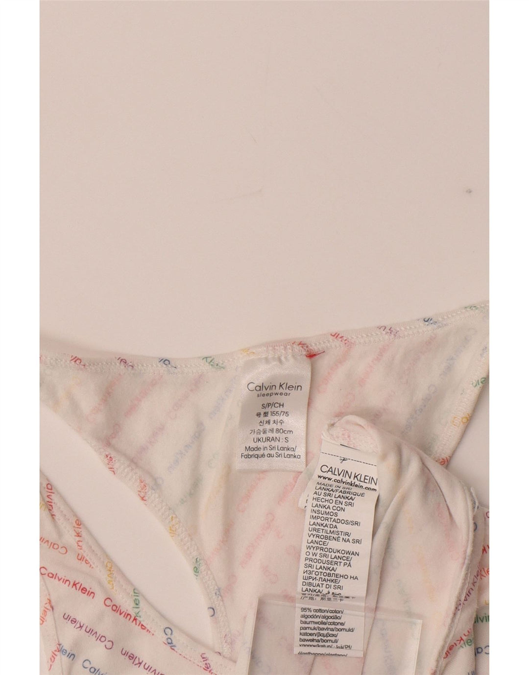 CALVIN KLEIN Womens Graphic Vest Top UK 10 Small White Cotton Vintage Calvin Klein and Second-Hand Calvin Klein from Messina Hembry 