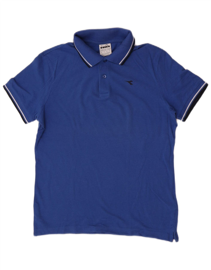 Tricou polo pentru bărbați Diadora, bumbac albastru mediu