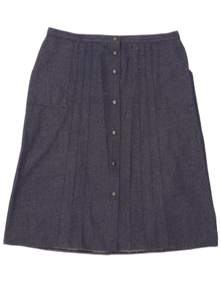 Fusta A-Line pentru femei Vintage W34 Large Blue