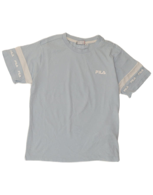Tricou grafic Fila pentru femei Top UK 10 Small Blue Colorblock Bumbac