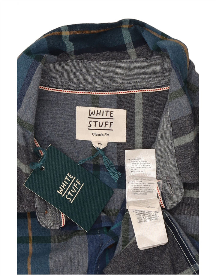 Cămașă pentru bărbați White Stuff Classic Fit Bumbac cu carouri albastru mediu