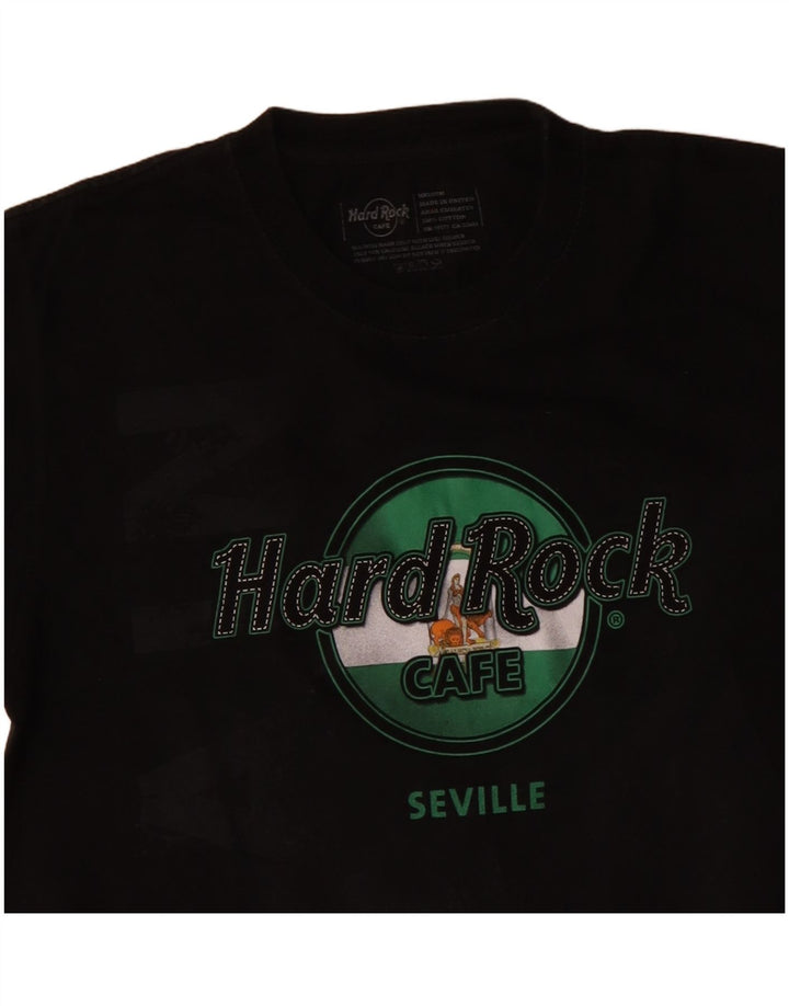 Tricou grafic Seville pentru bărbați Hard Rock Cafe Top, bumbac mediu negru