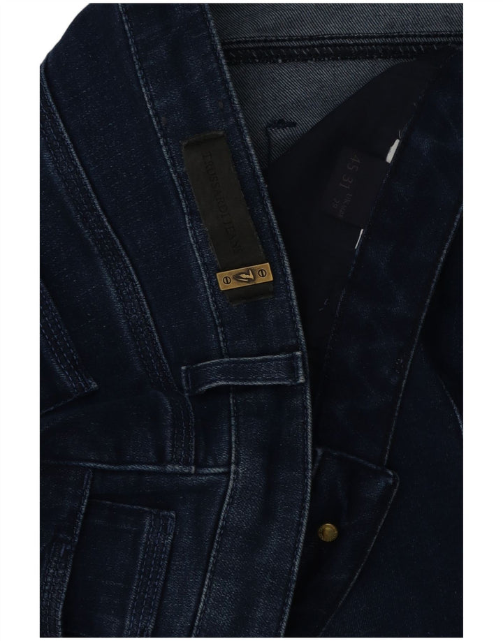 Blugi conici pentru femei TRUSSARDI W29 L28 bleumarin