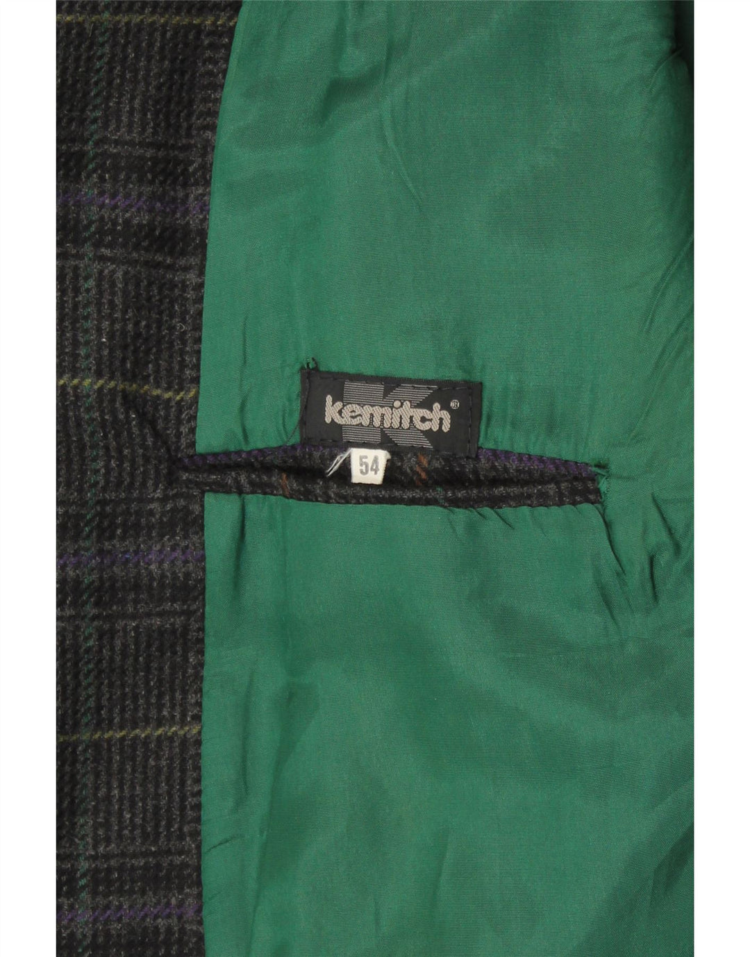 Jachetă pentru bărbați VINTAGE cu 2 nasturi IT 54 2XL Lână cu carouri gri