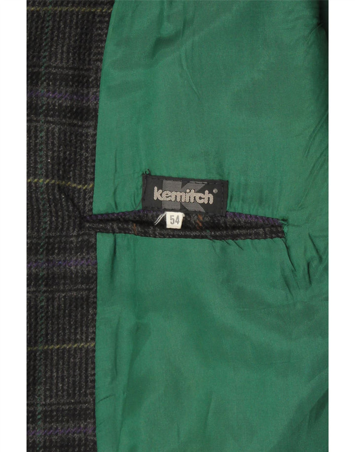 Jachetă pentru bărbați VINTAGE cu 2 nasturi IT 54 2XL Lână cu carouri gri