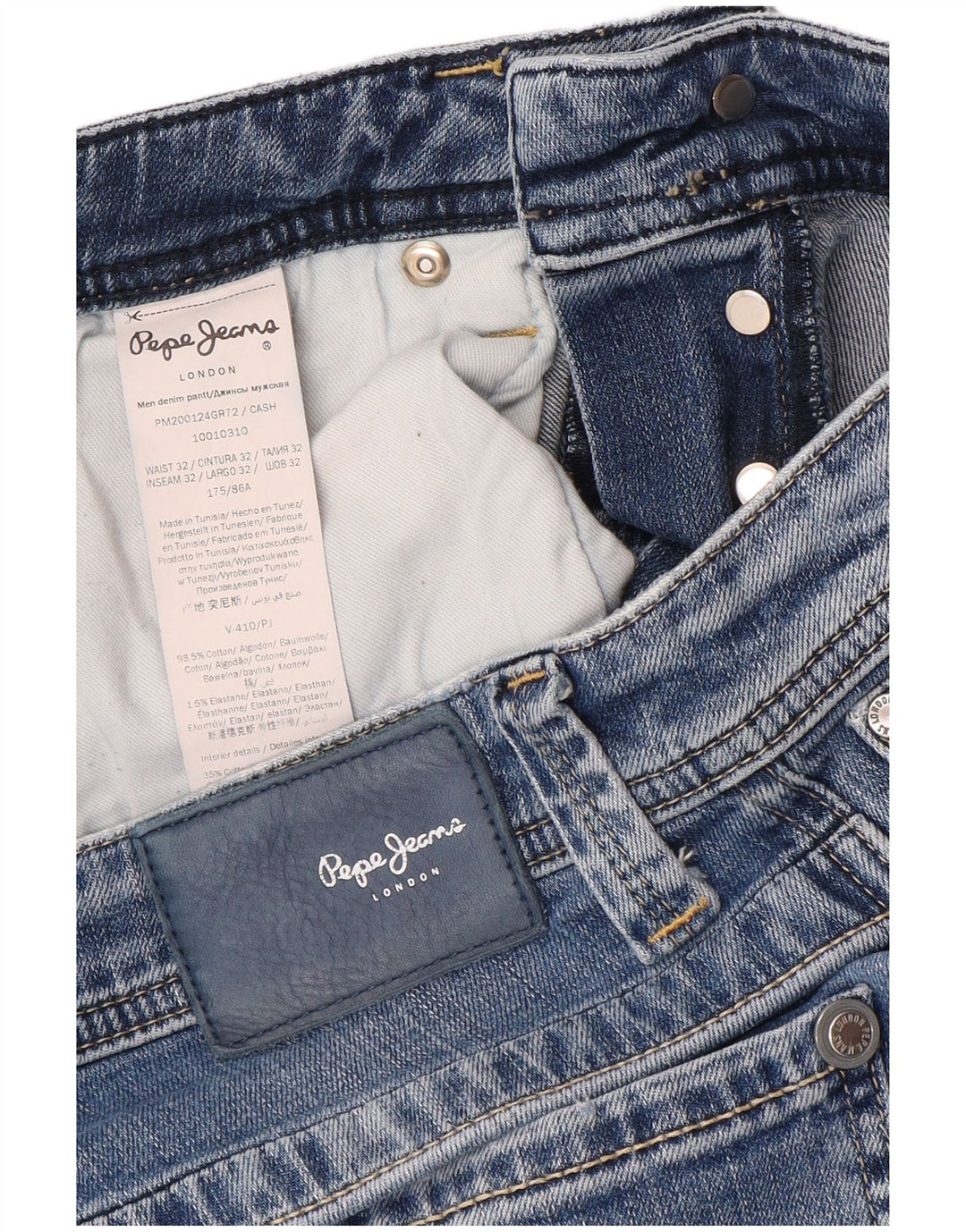 PEPE Jeans Blugi Distressed Regular Straight pentru bărbați W32 L32 Bumbac albastru
