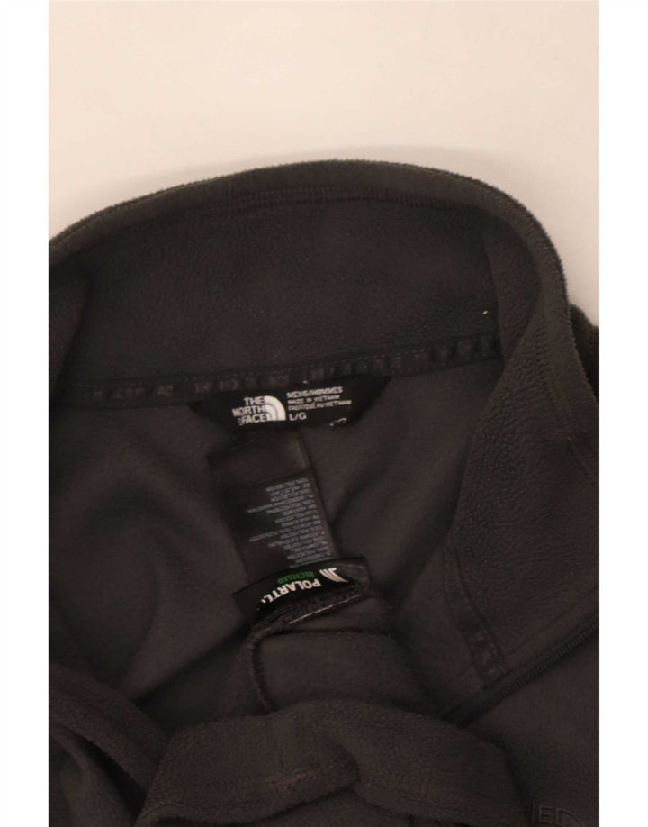 Pulover pentru bărbați The North Face, cu fermoar și gât, poliester mare, gri