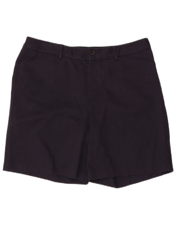 EDDIE BAUER Womens Casual Shorts US 14 XL W36  Navy Blue Cotton