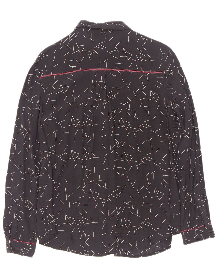MINT VELVET Cămașă supradimensionată pentru femei, cu model abstract, UK 10 Mic, bleumarin