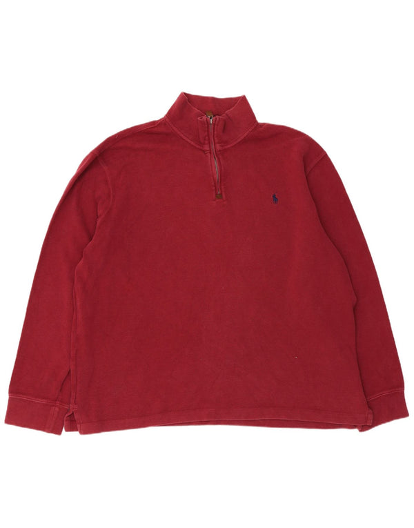 Pulover Polo Ralph Lauren pentru bărbați, cu fermoar și gât, bumbac maro XL