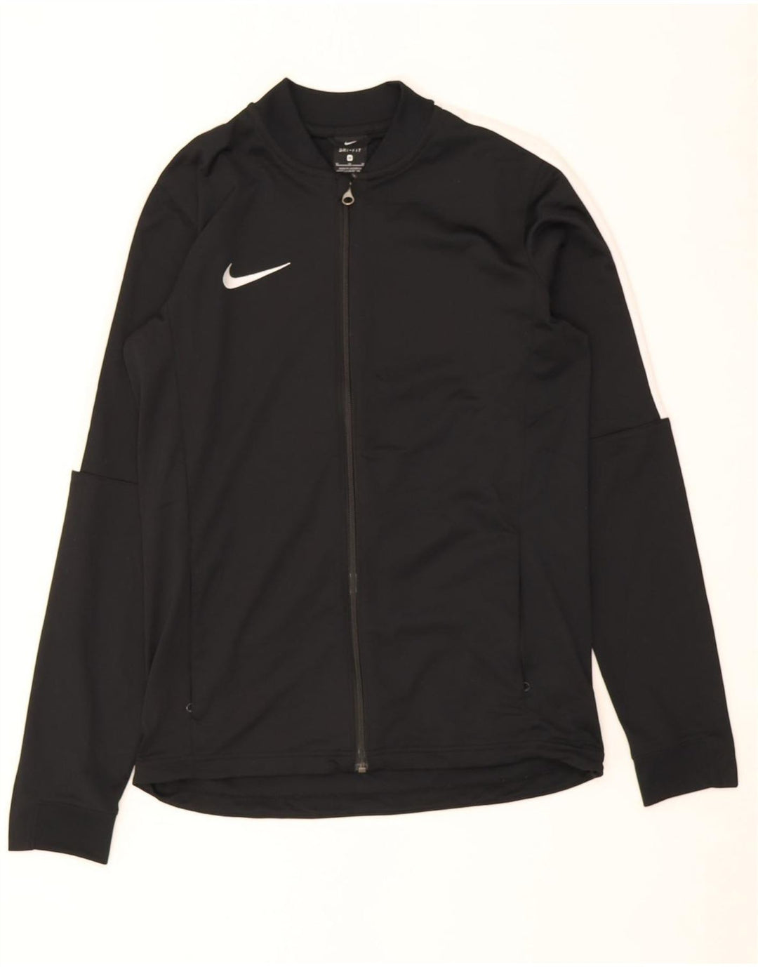 Jachetă de top pentru trening Nike Dri Fit pentru bărbați, negru mediu, poliester bloc de culoare